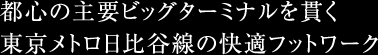 都心の主要ビッグターミナルを貫く東京メトロ日比谷線の快適フットワーク