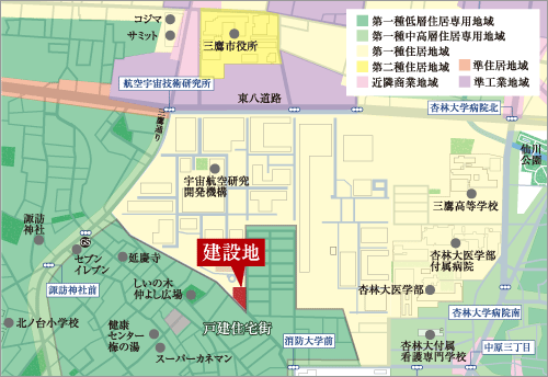 都市計画における用途地域の分布図